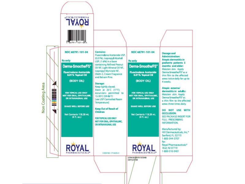 Derma-Smoothe/FS Fluocinolone Acetonide 0.01% Topical Oil (Body Oil), 118.28 mL, Royal Pharmaceuticals (RX)