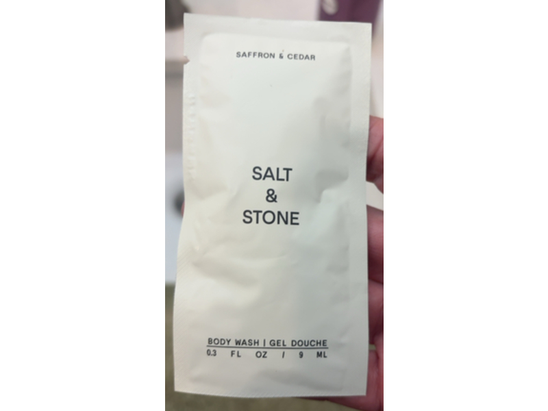 Salt & Stone Body Wash, Saffron & Cedar, 0.3 fl oz/9 mL