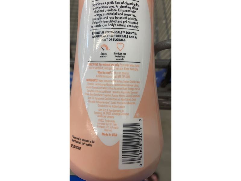 Summer's Eve Essentials Botanicals Daily Gentle Wash, Essential Botanicals, 15 fl oz/144 mL