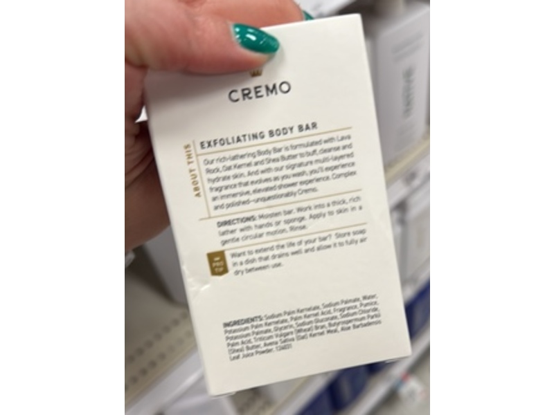 Cremo Exfoliating Body Bar, Italian Bergamot, 5 oz/142 g