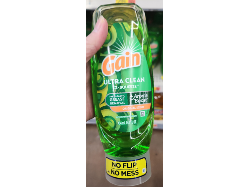 Gain Ultra Clean Ez-Squeeze Dishwashing Liquid, Original,14.7 fl oz/434 mL