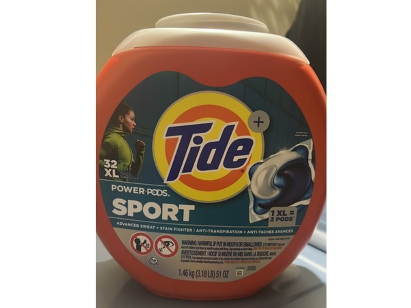 Tide+ Power Pods Sport Laundry Detergent Pacs, 51 oz/1.46 kg, 32 Count