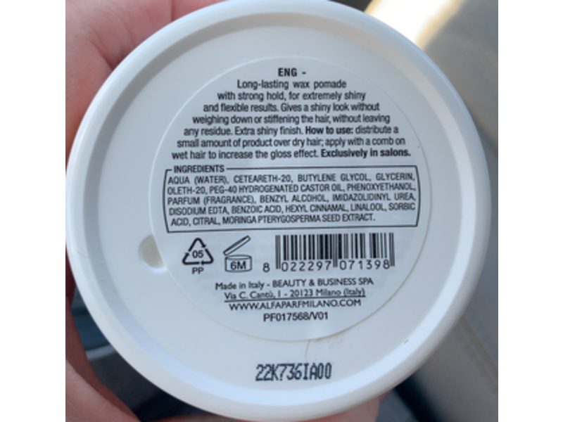 Alfaparf Milano Style Stories Glossy Pomade, 3.66 oz