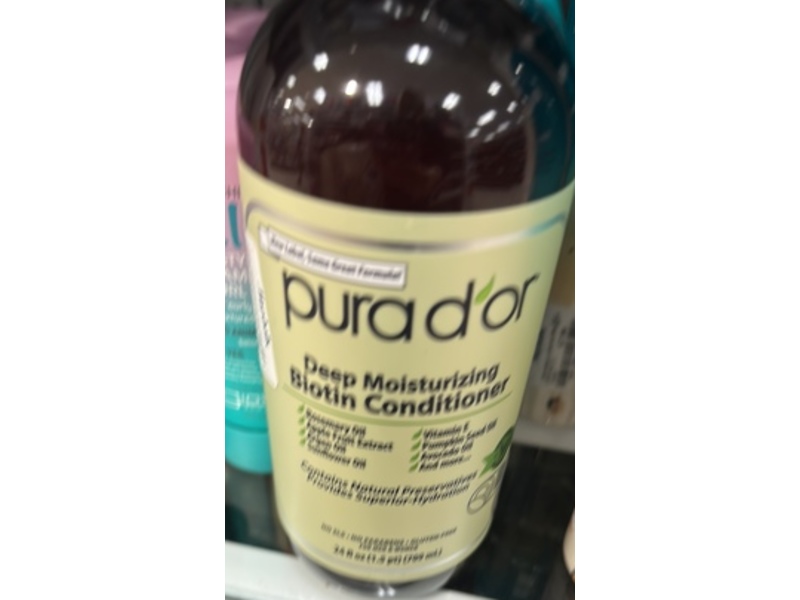 Pura D'or Deep Moisturizing Biotin Conditioner, Aloe Vera, 24 fl oz/709 mL