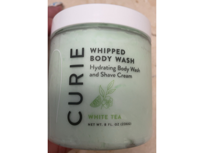 Curie Whipped Body Wash & Shave Cream, White Tea, 8 fl oz/236 g