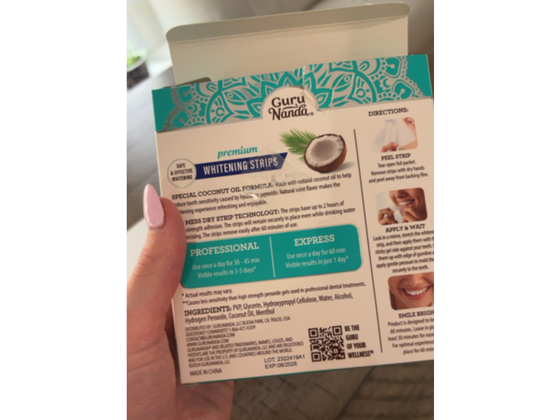 GuruNanda Teeth Whitening Strips, Count 32