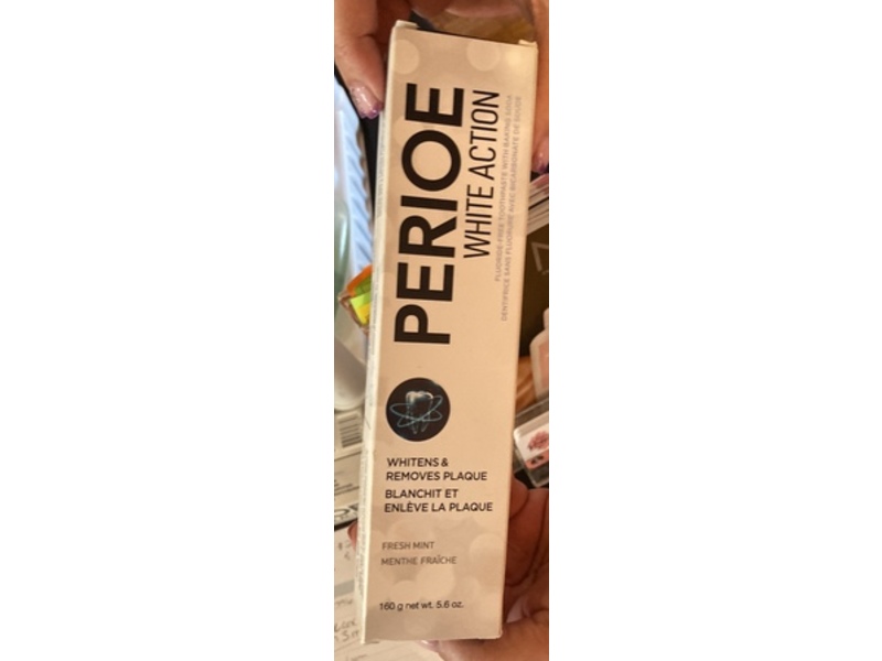 Perioe White Action Whitens & Removes Plaque Toothpaste, Fresh Mint, 5.6 oz/160 g