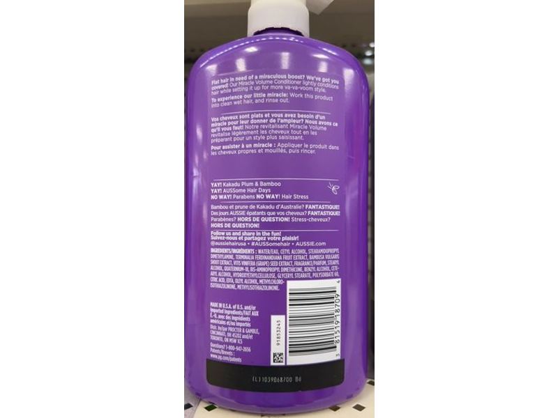 Aussie Miracle Volume Conditioner, Bamboo & Australia Kakadu Plum, 30.4 fl oz/900 mL
