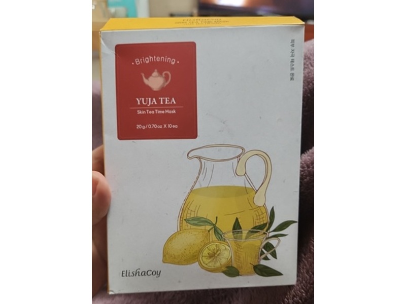 Elishacoy Brightening Skin Tea Time Mask, Yuja Tea, 0.70 oz/20 g, 10 Count