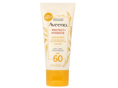 Aveeno Protect + Hydrate Face Sunscreen, SPF 60, UVA+UVB, 2 fl oz/60 mL
