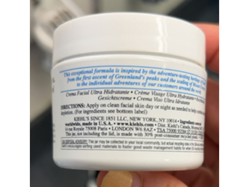 Kiehl'S Ultra Facial Cream, 4.5% Squalane & Glacial Glycoprotein, 1.7 fl oz/50 mL