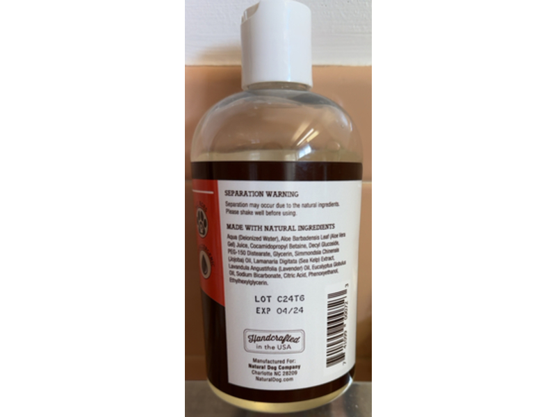 Natural Dog Company Itchy Dog Shampoo, Unscented, 12 fl oz/354 mL