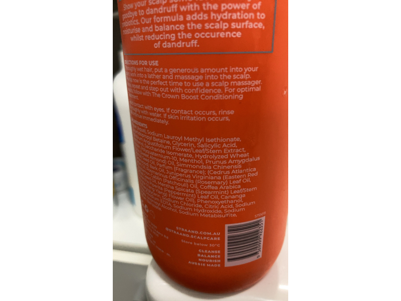 Straand The Crown Cleanse Concentrated Anti-Dandruff Prebiotic Shampoo, 11.8 fl oz/350 mL