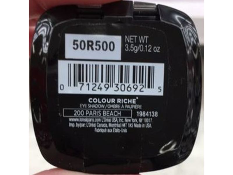 L'Oreal Paris Colour Riche Eye Shadow, 200 Paris Beach, 0.12 oz/3.5 g
