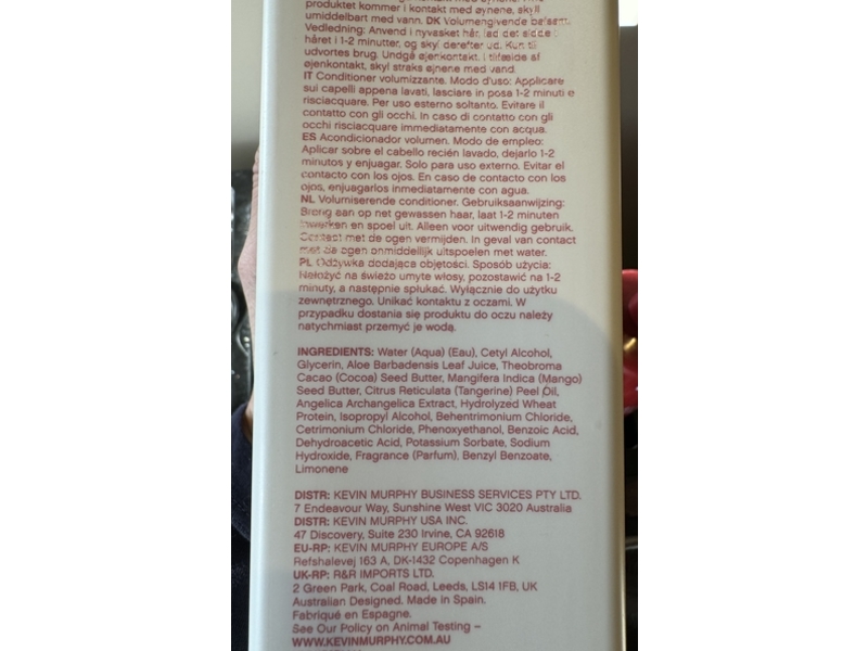 Kevin.Murphy Angel Rinse Volumising Conditioner, 33.8 fl oz/1 L