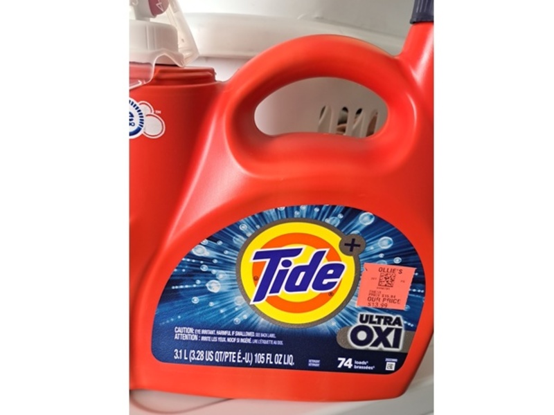 Tide Ultra Oxi Liquid Detergent, 74 Loads, 105 fl oz/3.1 L