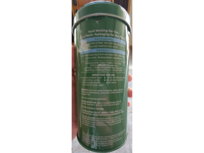 Seventh Generation Zero Plastic Toilet Bowl Foaming Powder, 14 oz/396 g