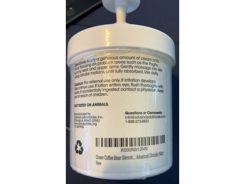 Advanced Clinicals Spa Thermo Firming Cream, Green Coffee Bean Oil, 16 oz/ 1Lb