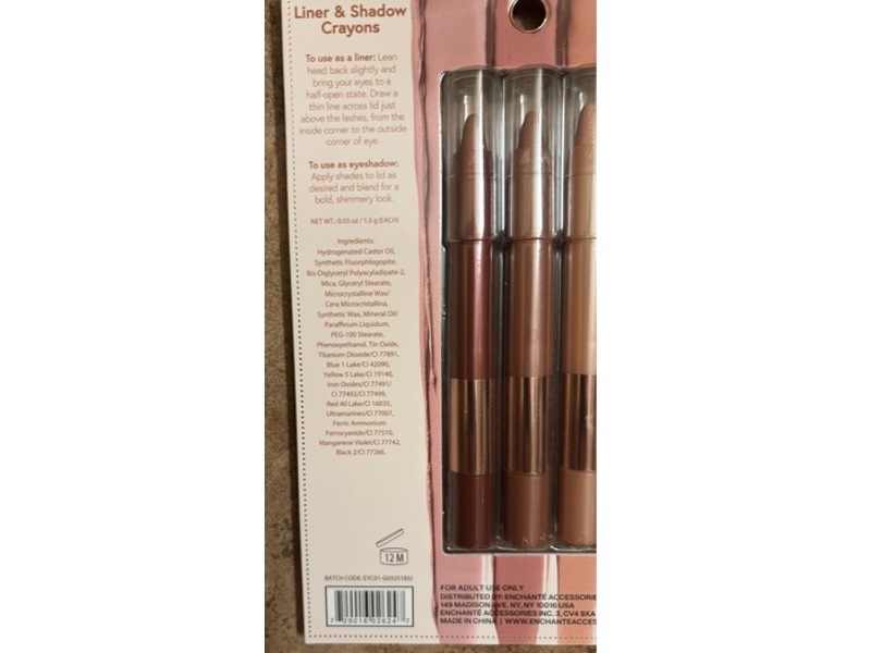 Ellen Tracy Natural Eyes Liner & Shadow Crayons, 0.05 oz/1.5 g, Pack Of 4