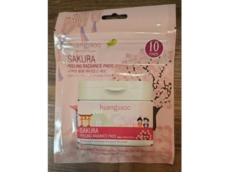 Sakura Huangjisoo Peeling Radiance Pads, 9 fl oz/275 g, 10 Count