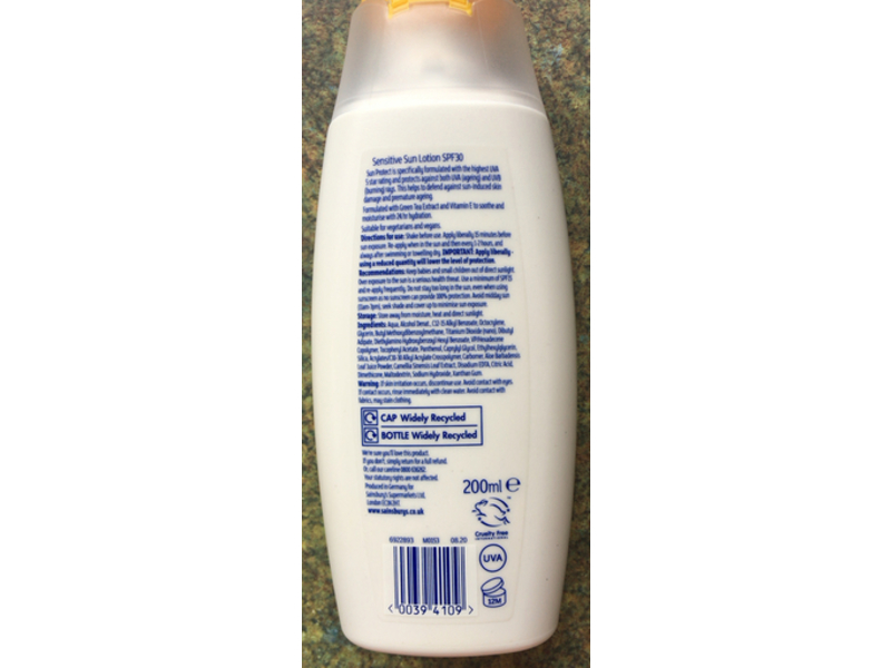 Sainsbury's Sensitive Sun Lotion, Fragrance Free, SPF 30, 200 mL