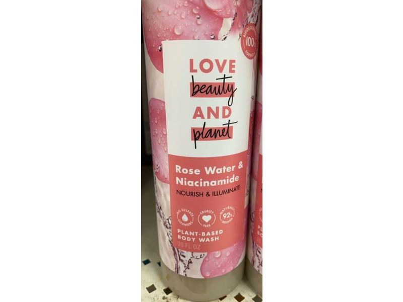 Love Beauty And Planet Plant-Based Body Wash, Rose And Niacinamide, 20 fl oz