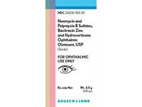 Neomycin & Polymyxin B Sulfates, Bacitracin Zinc & Hydrocortisone Ophthalmic Ointment, 1/8 oz/3.5 g, Bausch & Lomb (Rx) - thumbnail 1