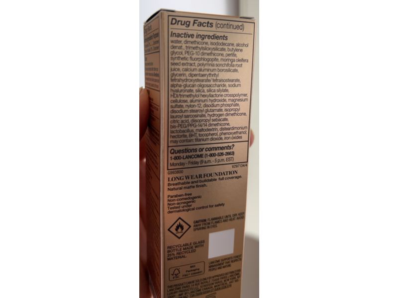 Lancome Teint Idole Ultra Wear Sunscreen, 325C, SPF 25, 1.0 fl oz/30 mL