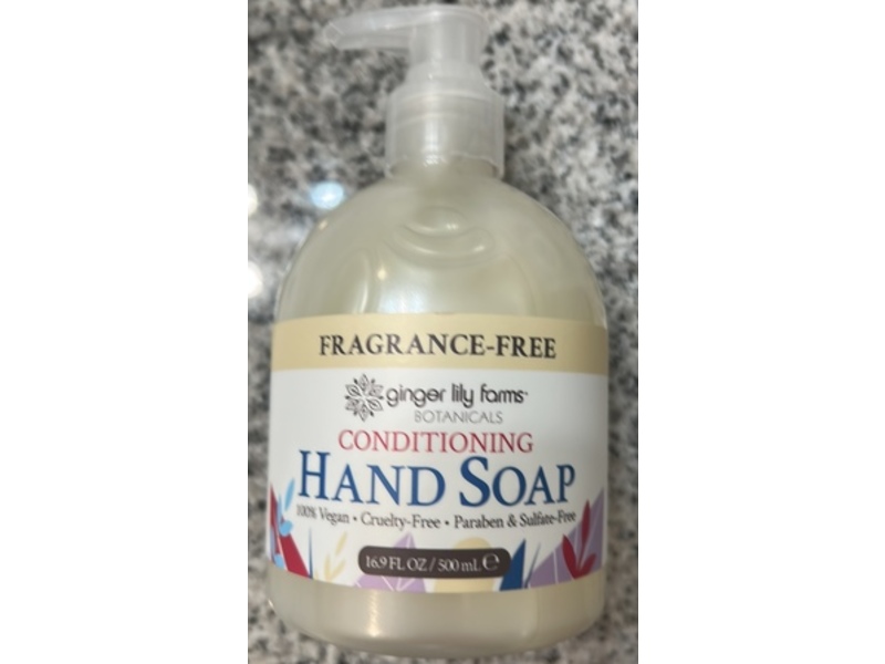 Ginger Lily Farms Botanicals Conditioning Hand Soap, Fragrance Free, 16.9 fl oz/500 mL
