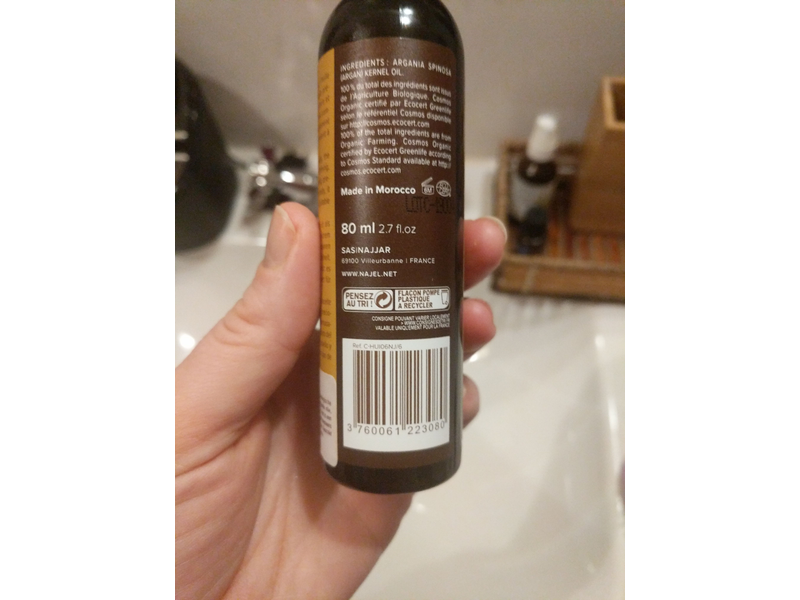 Najel Huile vegetale Argan, Renouvellemet cellulaire, 2.7 fl oz/80 mL