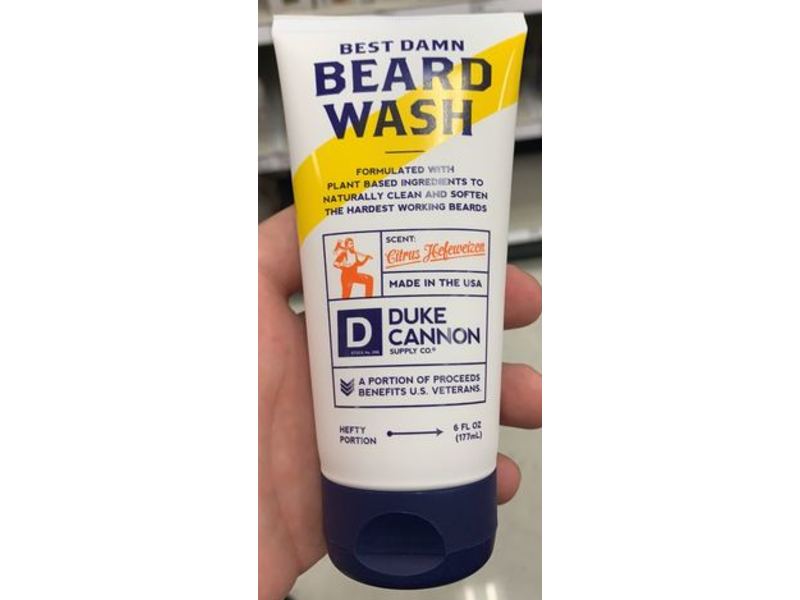 Duke Cannon Best Damn Beard Wash, Citrus Hefeweizen, 6 fl oz/177 ml