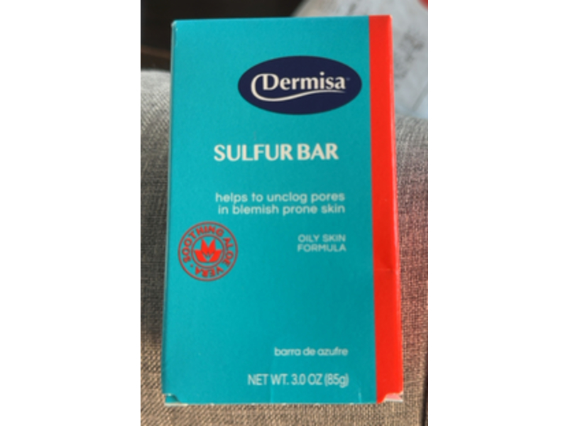 Dermisa Sulfur Bar, Aloe Vera, 3.0 oz/85 g