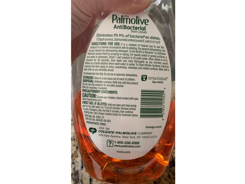 Palmolive Antibacterial Concentrated Liquid Dish Soap, Orange Scent, 42 fl oz/1.23 L