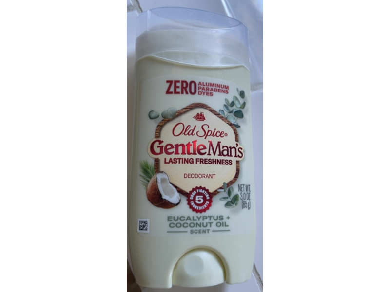 Old Spice Gentle Man's Lasting Freshness Deodorant, Eucalyptus + Coconut Oil, 3.0 oz/85 g