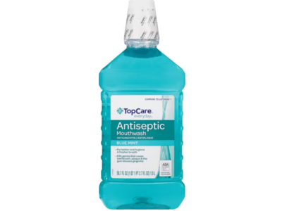 TopCare Everyday Antiseptic Mouthwash, Blue Mint, 50.7 fl oz/1.5 L