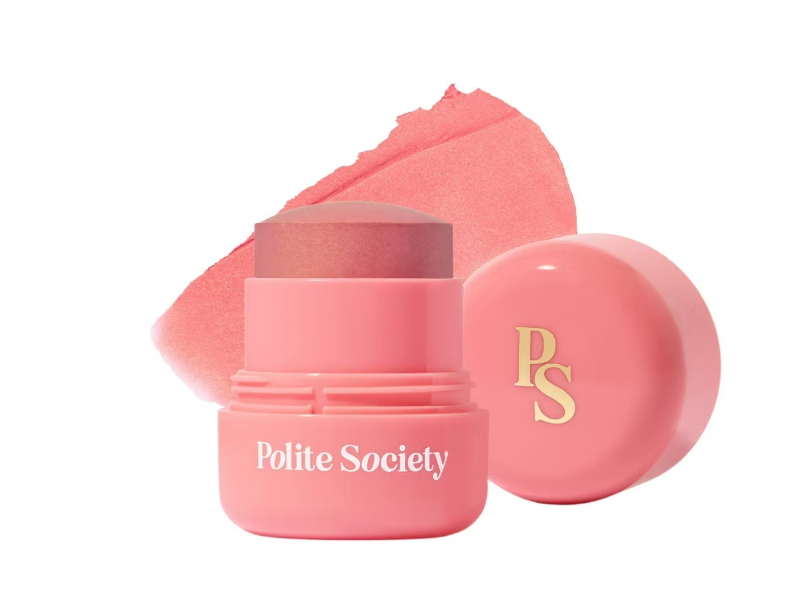 Polite Society Polite Pop Powder Blush Stick, Malibu, 0.3 oz