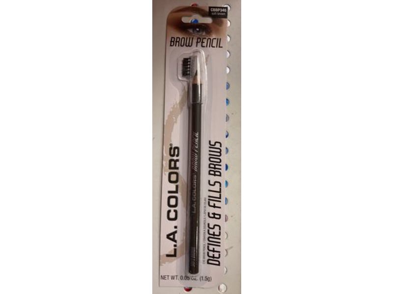 L.A. Colors Defines & Fills Brows Pencil, CBBP346 Soft Brown, 0.05 oz/1.5 g