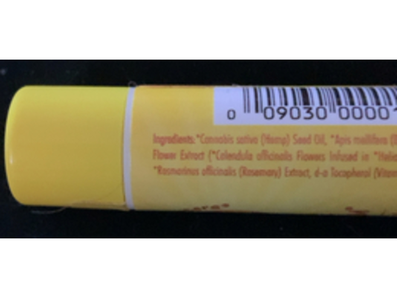 The Merry Hempsters Organic Lip Balm, Natural, Hemp, 0.14 oz/4 g