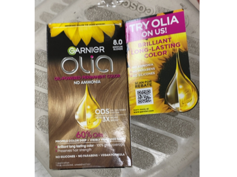 Garnier Olia Permanent Color, 8.0 Medium Blonde, 1 Application