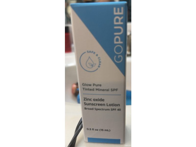 GoPure Glow Pure Tinted Mineral Sunscreen Lotion, SPF 40, 0.5 fl oz/15 mL