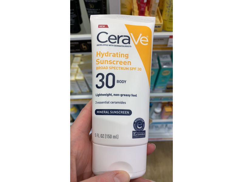 CeraVe Hydrating Mineral Sunscreen Body Lotion, SPF 30, 5 fl oz/150 mL