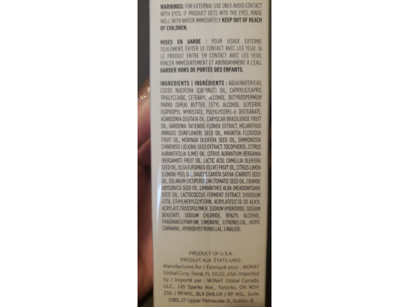 Monat Silky & Soothing Hand Cream, 2.5 fl oz/74 mL