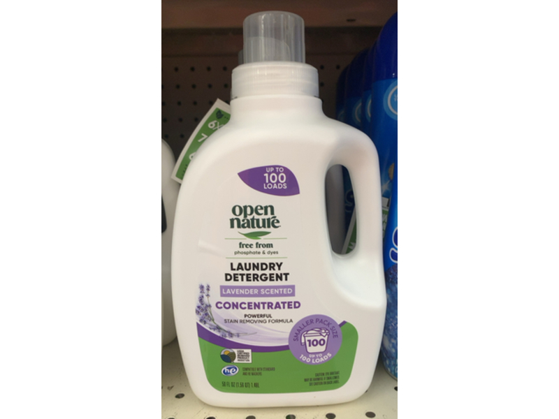 Open Nature Laundry Detergent, Lavender Scented, 100 Loads, 50 fl oz/1.48 L