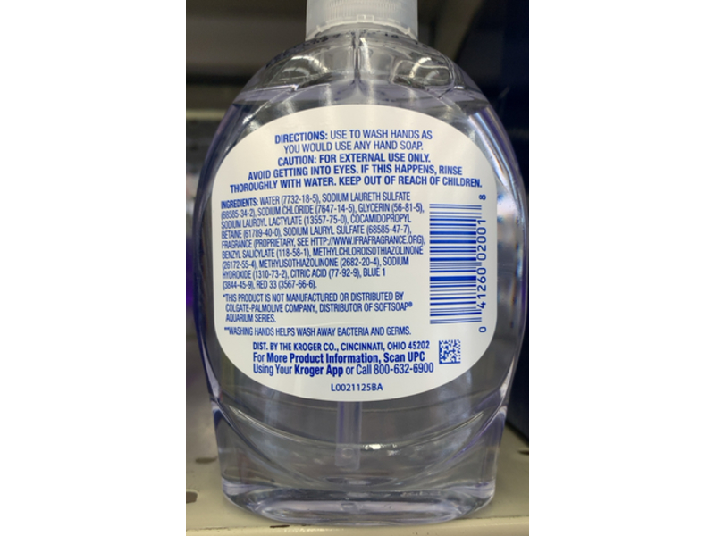 Kroger Clear Liquid Hand Soap, 7.5 fl oz/221 mL