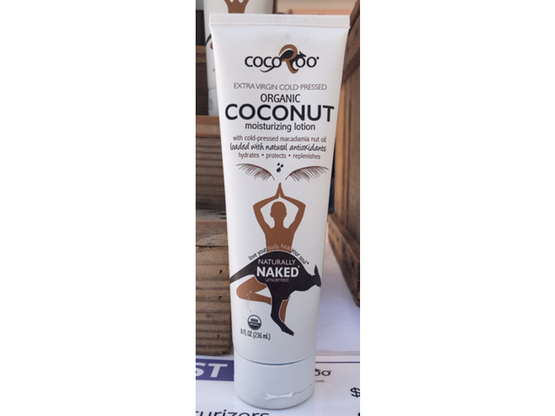 CocoRoo Organic Coconut Moisturizing Lotion, Naturally Naked, 8 fl oz/236