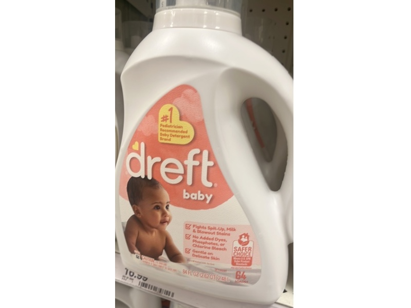 Dreft Baby Liquid Laundry Detergent, 64 Loads, 84 fl oz/2.48 L