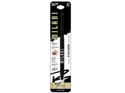 Milani Stay Put Pencil Eyeliner Crayon, 01 After Dark, 0.01 oz/0.28 g
