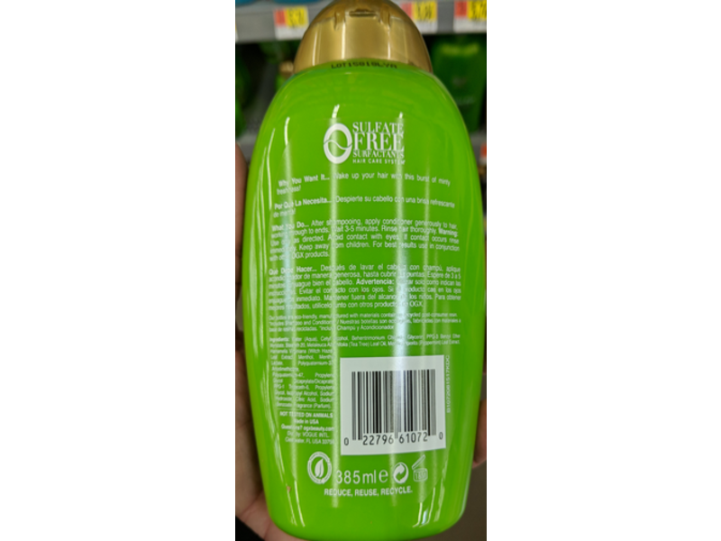 Ogx Refreshing Scalp Conditioner, Tea Tree Mint, 13 fl oz / 385 ml