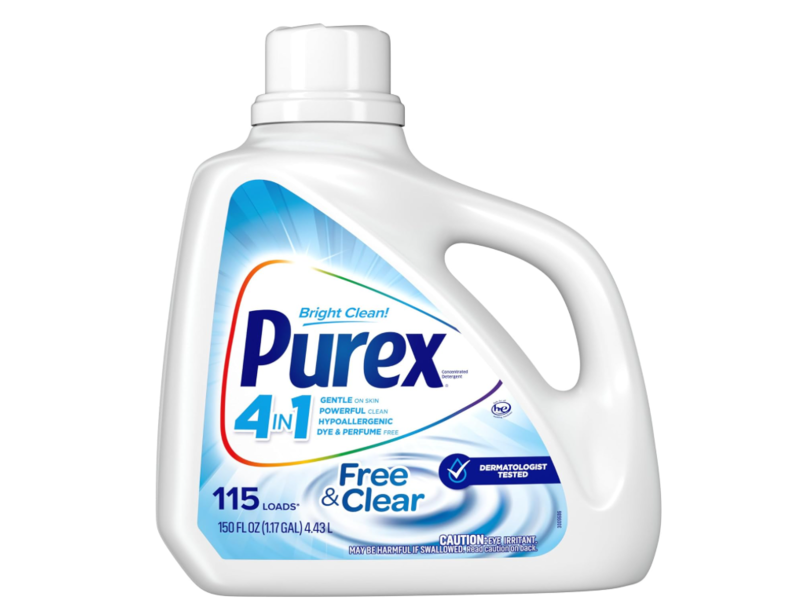 Purex Liquid Laundry Detergent, Free & Clear, 115 Loads, 150 fl oz/4.43 L