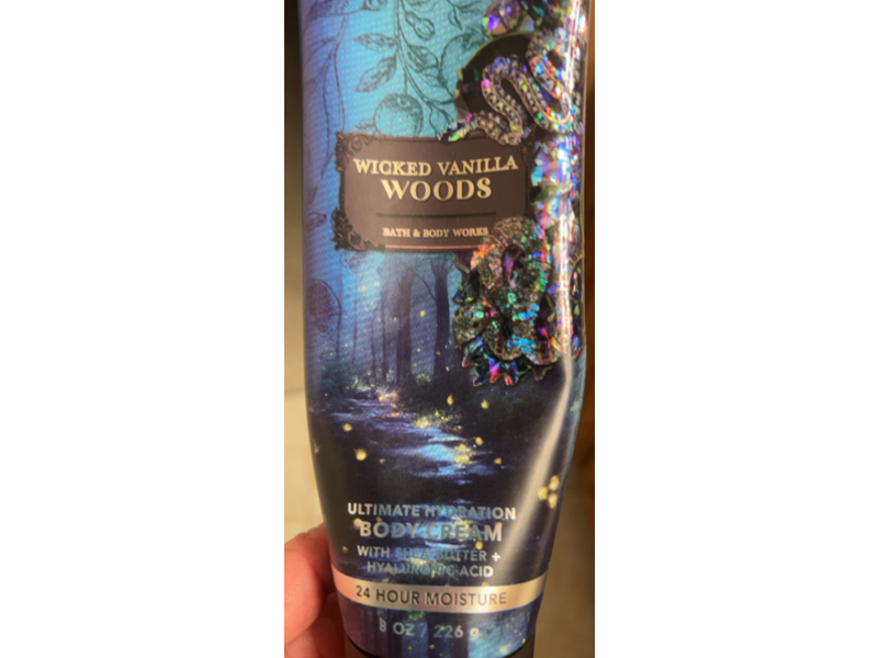 Bath & Body Works Wicked Vanilla Woods Body Cream, Shea Butter + Hyaluronic Acid, 8 oz/226 g